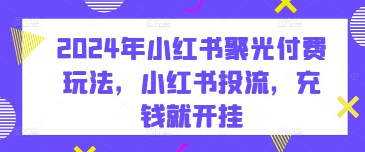 2024年小红书聚光付费玩法，小红书投流，充钱就开挂-翻身站