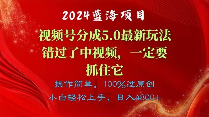 2024蓝海项目，视频号分成计划5.0最新玩法，错过了中视频，一定要抓住…-翻身站