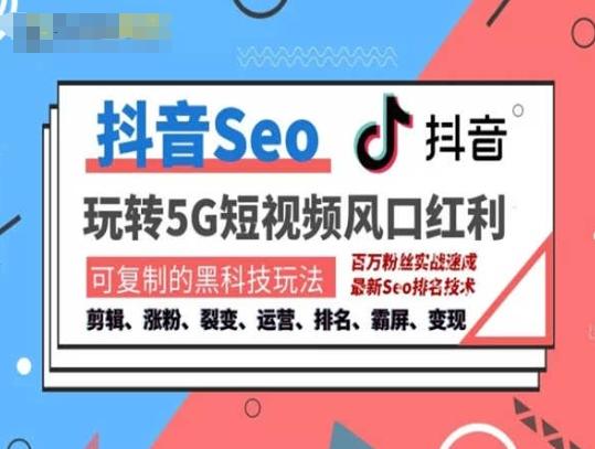 抖音SEO引流培训课程-抓住抖音风口，实现搜索排名，获取精准流量，快速成交变现-翻身站