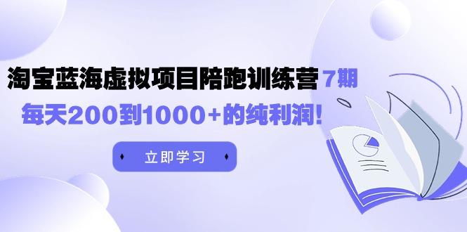 (9541期)黄岛主《淘宝蓝海虚拟项目陪跑训练营7期》每天200到1000+的纯利润-翻身站