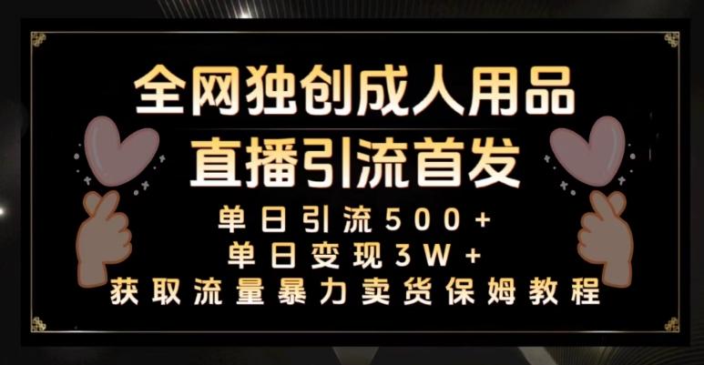 全网独创真人主播+无人直播单日引流500+，橙人用品暴力卖货单日变现3W+保姆似教学2.0【揭秘】-翻身站