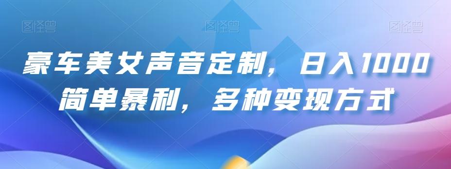 豪车美女声音定制，日入1000简单暴利，多种变现方式-翻身站