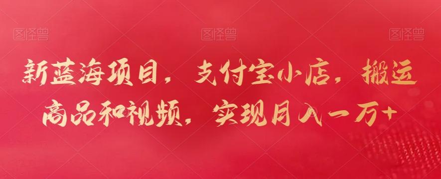 新蓝海项目，支付宝小店，搬运商品和视频，实现月入一万+【揭秘】-翻身站