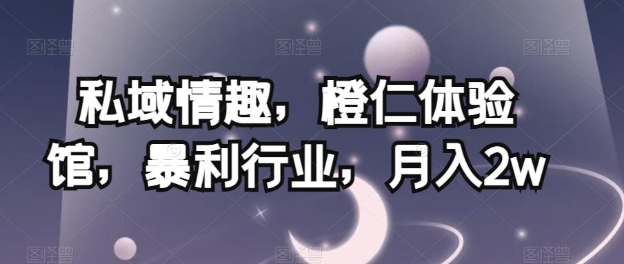 私域情趣，橙仁体验馆，暴利行业，月入2w【揭秘】-翻身站