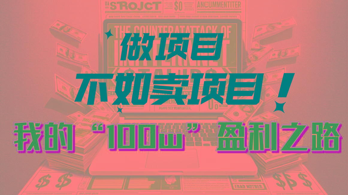 为什么做项目不如卖项目？我的100W+盈利之路-翻身站