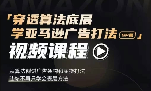 穿透算法底层，学亚马逊广告打法SP篇，从算法侧讲广告架构和实操打法，让你不再只学会表层方法-翻身站