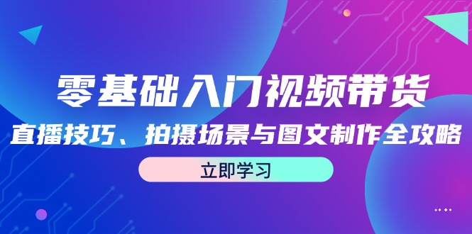 零基础入门视频带货：直播技巧、拍摄场景与图文制作全攻略-翻身站