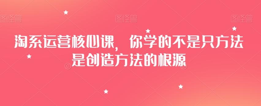 淘系运营核心课，你学的不是只方法是创造方法的根源-翻身站