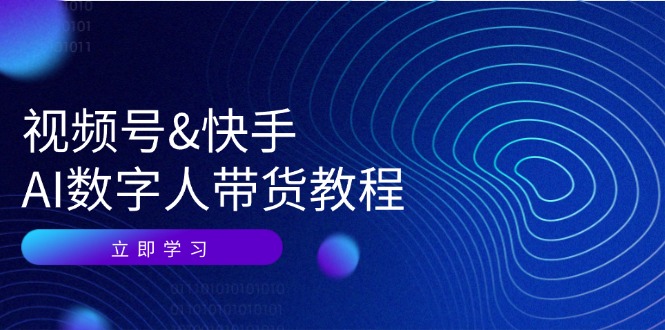 视频号快手AI数字人带货教程：认知、技术、运营、拓展与资源变现-翻身站