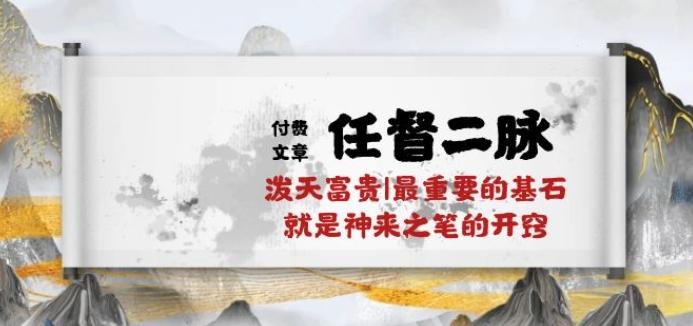 某付费文章《任督 二脉 泼天富贵|最重要的基石 就是神来之笔的开窍|万字》-翻身站