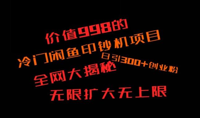 闲鱼流量印钞机项目大揭秘，日引300+创业粉，保姆级实操教程-翻身站