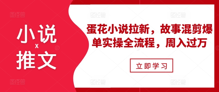 小说推文之蛋花小说拉新，故事混剪爆单实操全流程，周入过万-翻身站