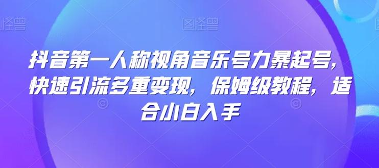 抖音第一人称视角音乐号力暴起号，快速引流多重变现，保姆级教程，适合小白入手-翻身站