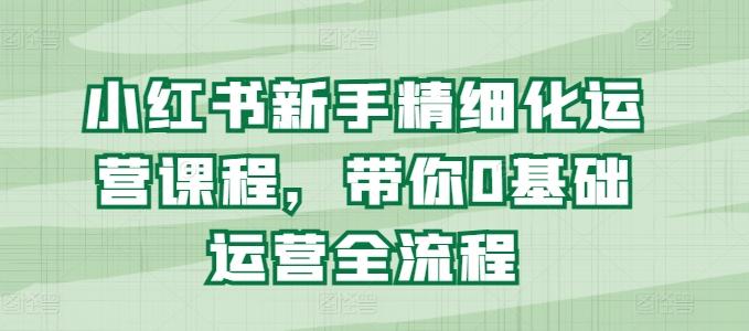 小红书新手精细化运营课程，带你0基础运营全流程-翻身站