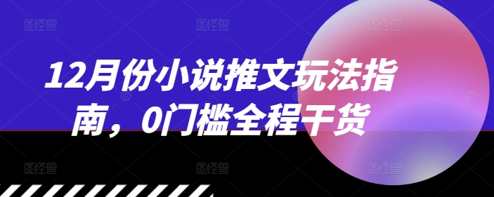 12月份小说推文玩法指南，0门槛全程干货-翻身站