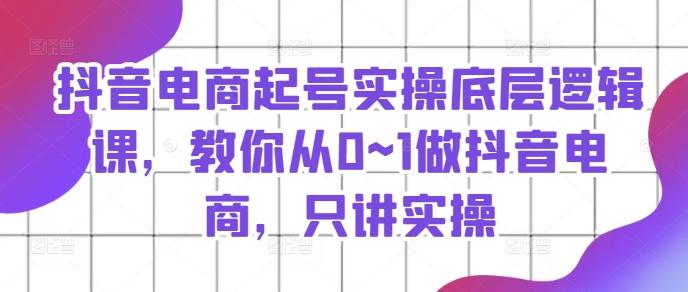 抖音电商起号实操底层逻辑课，教你从0~1做抖音电商，只讲实操-翻身站