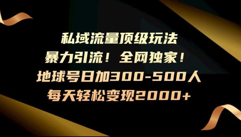 暴力引流，全网独家，地球号日加300-500人，私域流量顶级玩法，每天轻松变现2000+-翻身站