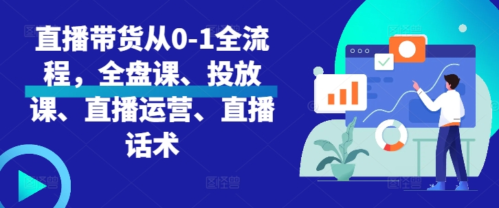 直播带货从0-1全流程，全盘课、投放课、直播运营、直播话术-翻身站