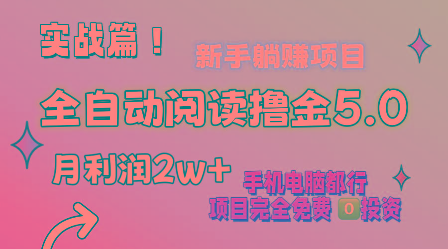 小说全自动阅读撸金5.0 操作简单 可批量操作 零门槛！小白无脑上手月入2w+-翻身站