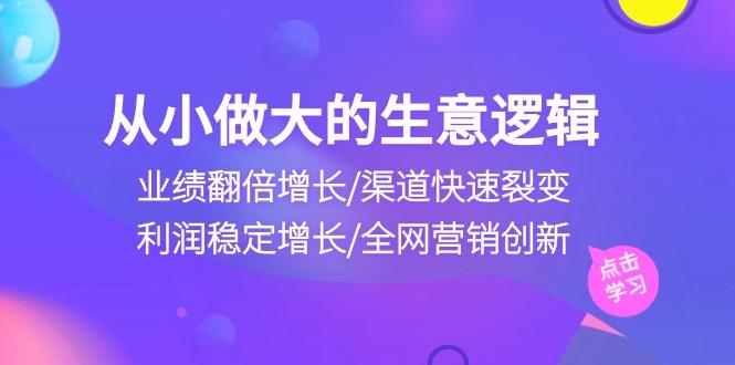 从小做大生意逻辑：业绩翻倍增长/渠道快速裂变/利润稳定增长/全网营销创新-翻身站