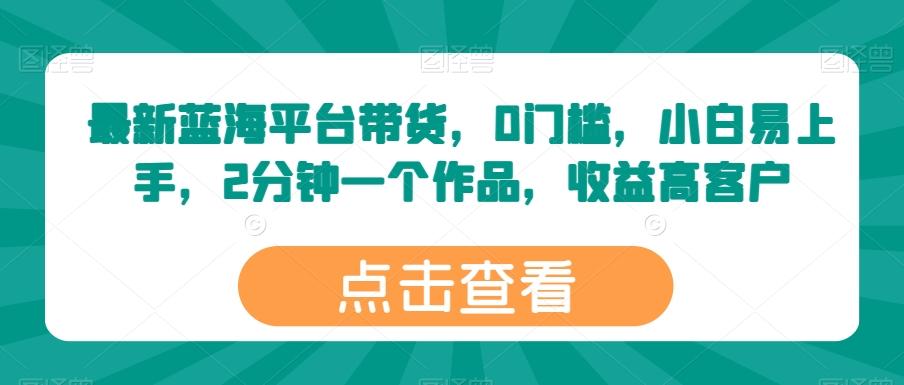 最新蓝海平台带货，0门槛，小白易上手，2分钟一个作品，收益高【揭秘】-翻身站