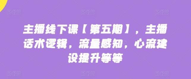 主播线下课【第五期】，主播话术逻辑，流量感知，心流建设提升等等-翻身站