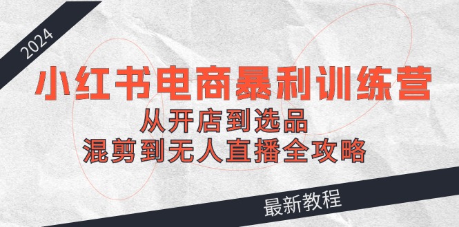 2024小红书电商暴利训练营：从开店到选品，混剪到无人直播全攻略-翻身站