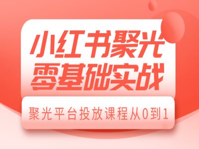 小红书聚光零基础实战，聚光平台投放课程从0到1-翻身站