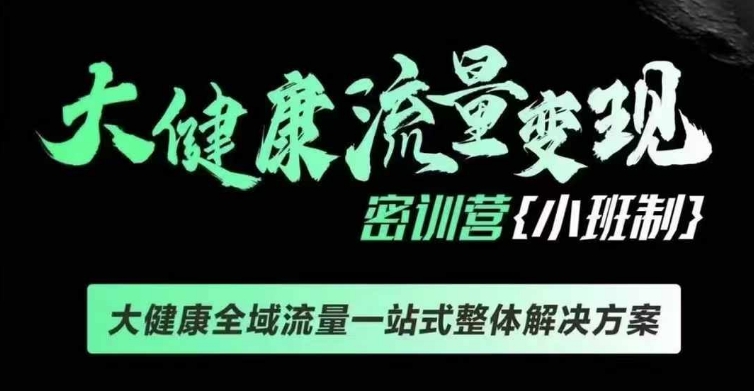 千万级大健康变现课线下课，大健康全域流量一站式整体解决方案-翻身站