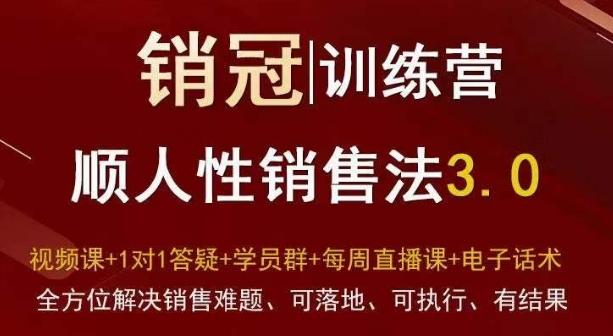 爆款！销冠训练营3.0之顺人性销售法，全方位解决销售难题、可落地、可执行、有结果-翻身站