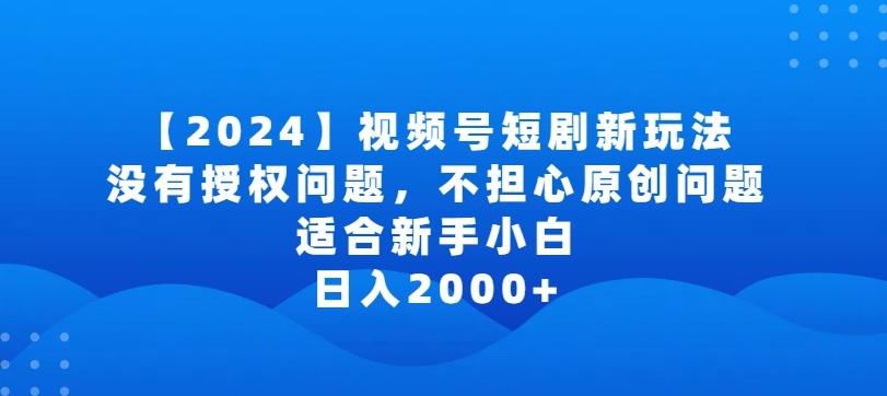 2024视频号短剧玩法，没有授权问题，不担心原创问题，适合新手小白，日入2000+【揭秘】-翻身站