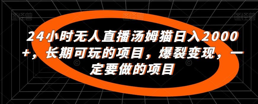24小时无人直播汤姆猫日入2000+，长期可玩的项目，爆裂变现，一定要做的项目【揭秘】-翻身站