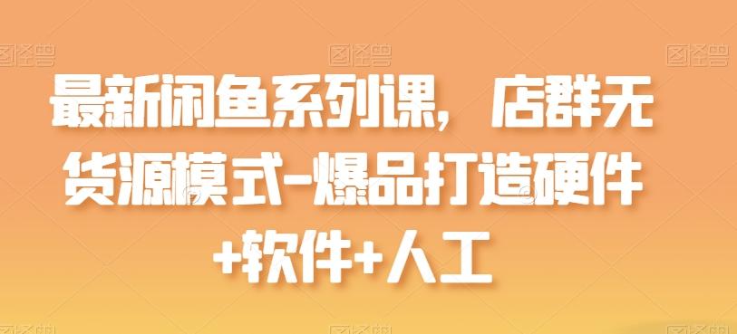 最新闲鱼系列课，店群无货源模式-爆品打造硬件+软件+人工-翻身站
