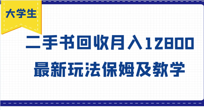 大学生创业风向标，二手书回收月入12800，最新玩法保姆及教学-翻身站