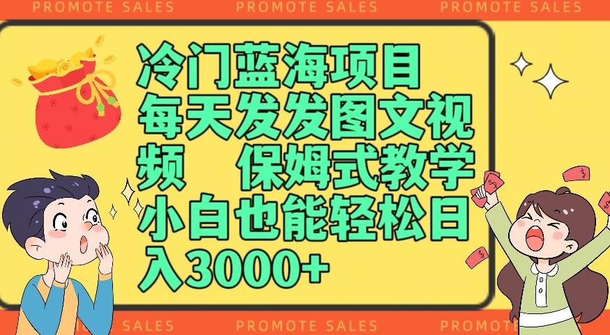 冷门蓝海项目，每天发发图文视频，保姆式教学，小白也能轻松日入3000+-翻身站
