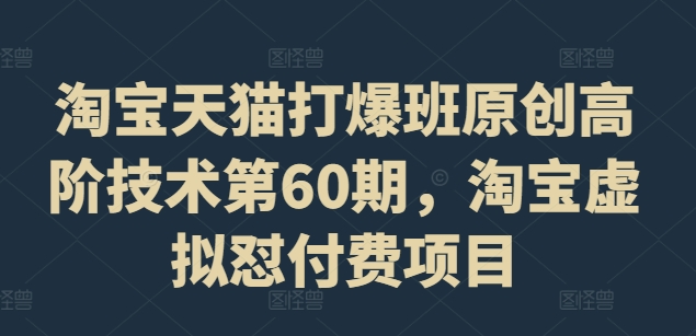 淘宝天猫打爆班原创高阶技术第60期，淘宝虚拟怼付费项目-翻身站