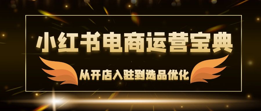 小红书电商运营宝典：从开店入驻到选品优化，一站式解决你的电商难题-翻身站