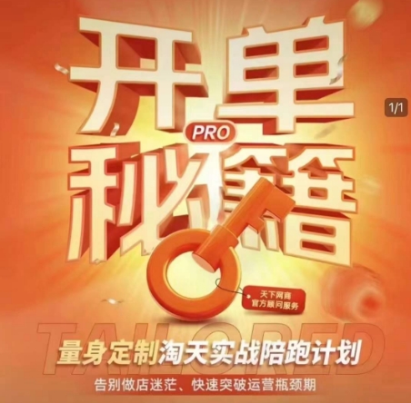 淘宝开单秘籍PRO，量身定制淘天实战陪跑计划，告别做店迷茫、快速突破运营瓶颈期-翻身站