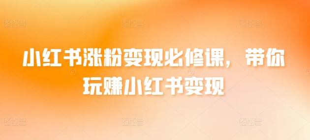 小红书涨粉变现必修课，带你玩赚小红书变现-翻身站