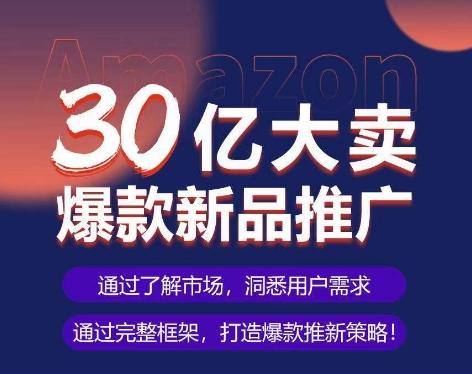 亚马逊·30亿大卖爆款新品推广，可复制、全程案例实操的爆款推新SOP-翻身站