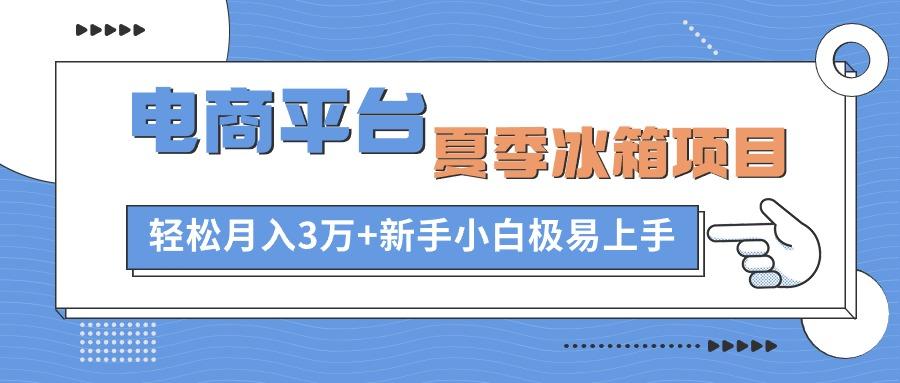 电商平台夏季冰箱项目，轻松月入3万+，新手小白极易上手-翻身站