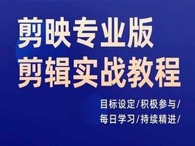 剪映专业版剪辑实战教程，目标设定/积极参与/每日学习/持续精进-翻身站