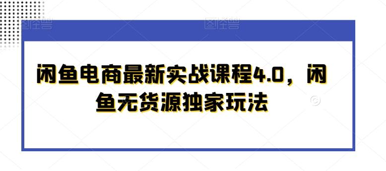 闲鱼电商最新实战课程4.0，闲鱼无货源独家玩法-翻身站