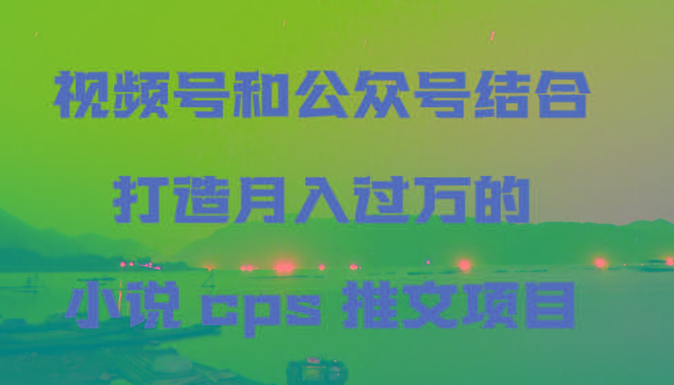 视频号和公众号结合打造月入过万的小说cps推文项目-翻身站