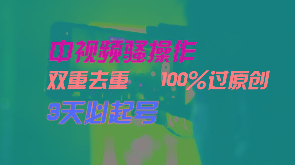 中视频骚操作，双重去重100%过原创，3天比必起号，简单无脑，月入3W+-翻身站