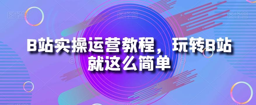 B站实操运营教程，玩转B站就这么简单-翻身站