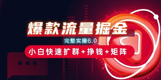 爆款流量掘金_完整实操6.0_小白快速扩群+挣钱+矩阵思路【揭秘】-翻身站
