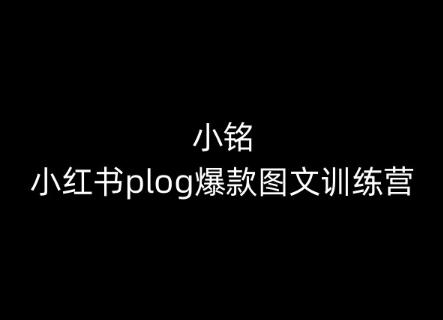 小铭-小红书plog爆款图文训练营，教你从0-1做小红书-翻身站
