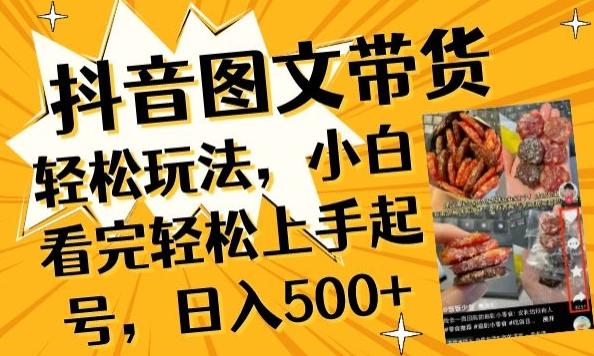 抖音图文带货已过时?那你不如仔细看看这个，小白看完轻松上手起号，日入500+不是梦【揭秘】-翻身站
