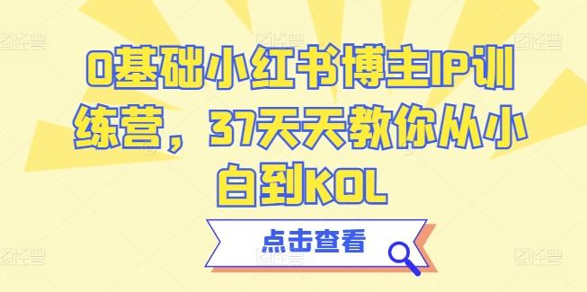 0基础小红书博主IP训练营，37天天教你从小白到KOL-翻身站